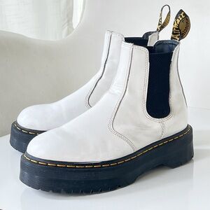 Doc Martens 2976 Quad Platform White Chelsea Boots Women's Size 10 Dr. Martens